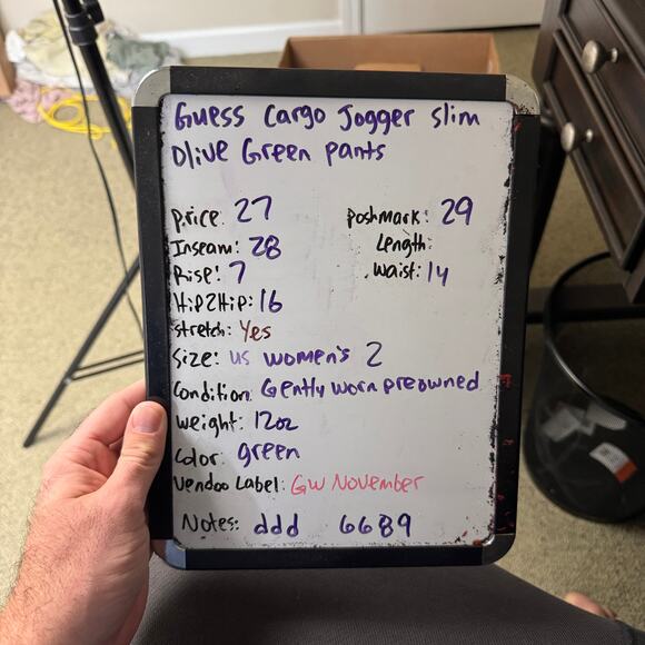 Guess Cargo Jogger Slim Olive Green Pants US Women's 2 - Picture 6 of 6